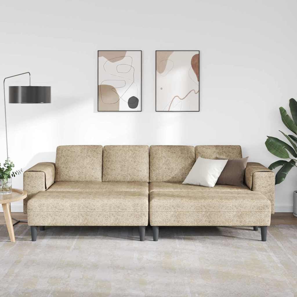 Sofa Sæt 3 Pcs Lysegrå Faux Suede Læder - Billede 3