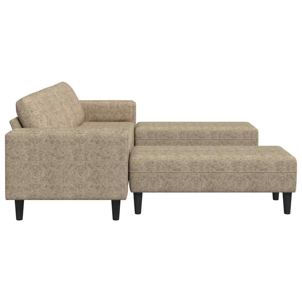 Sofa Sæt 3 Pcs Lysegrå Faux Suede Læder - Billede 5