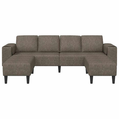 Sofa Sæt 3 Pcs Mørkegrå Faux Suede Læder - Billede 4