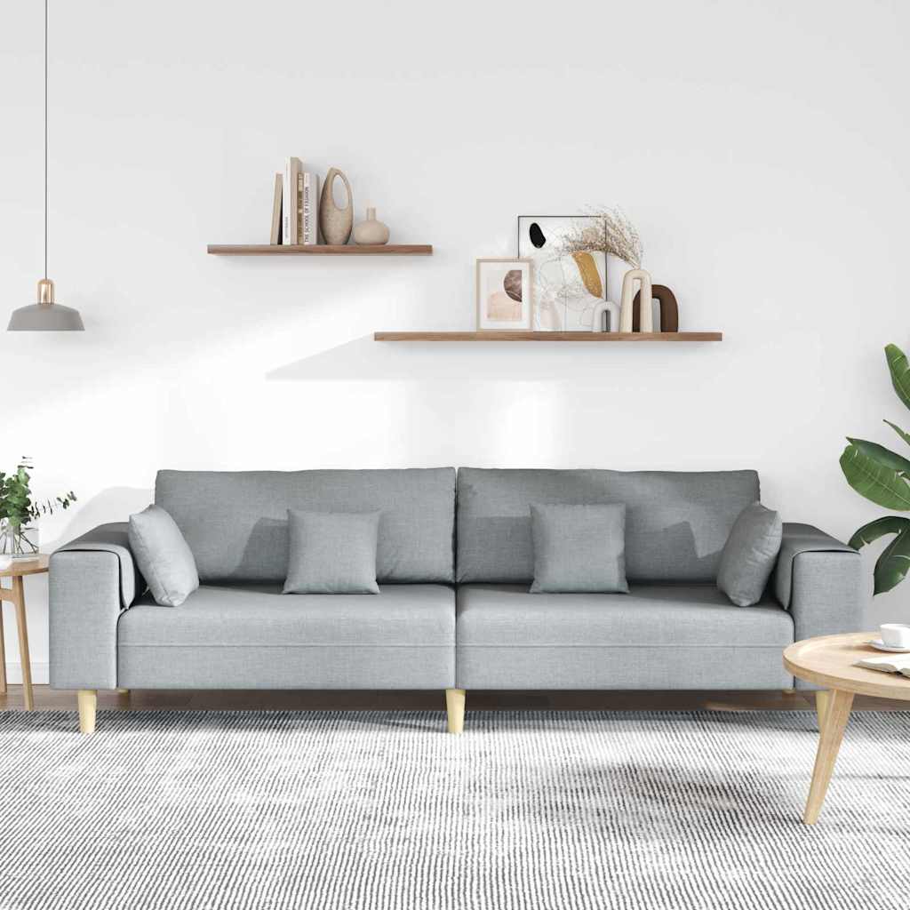 Stof Sofa Med Pude Lysegrå 208 Cm Stof - Billede 3