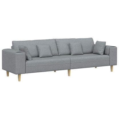 Stof Sofa Med Pude Lysegrå 208 Cm Stof - Billede 2
