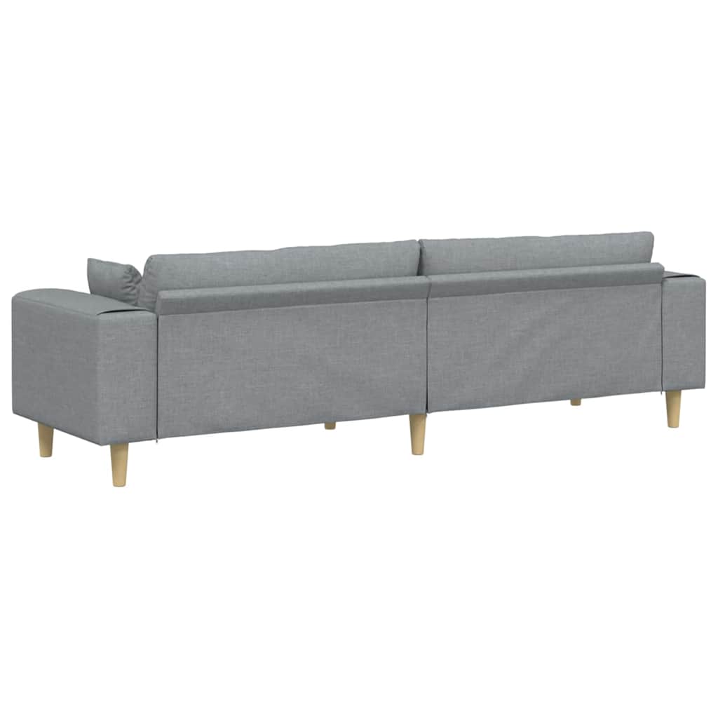 Stof Sofa Med Pude Lysegrå 208 Cm Stof - Billede 6