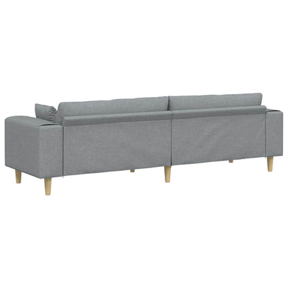 Stof Sofa Med Pude Lysegrå 208 Cm Stof - Billede 6