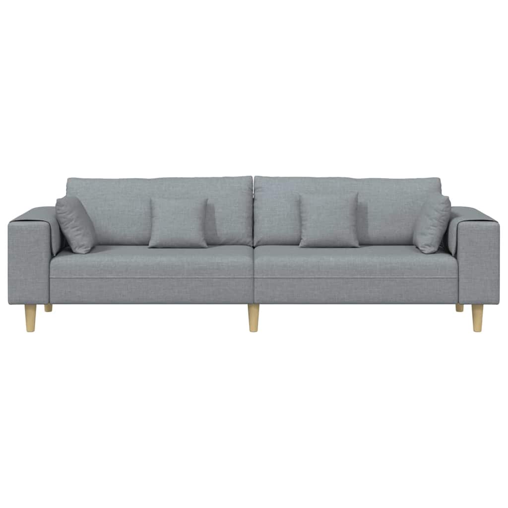 Stof Sofa Med Pude Lysegrå 208 Cm Stof - Billede 4