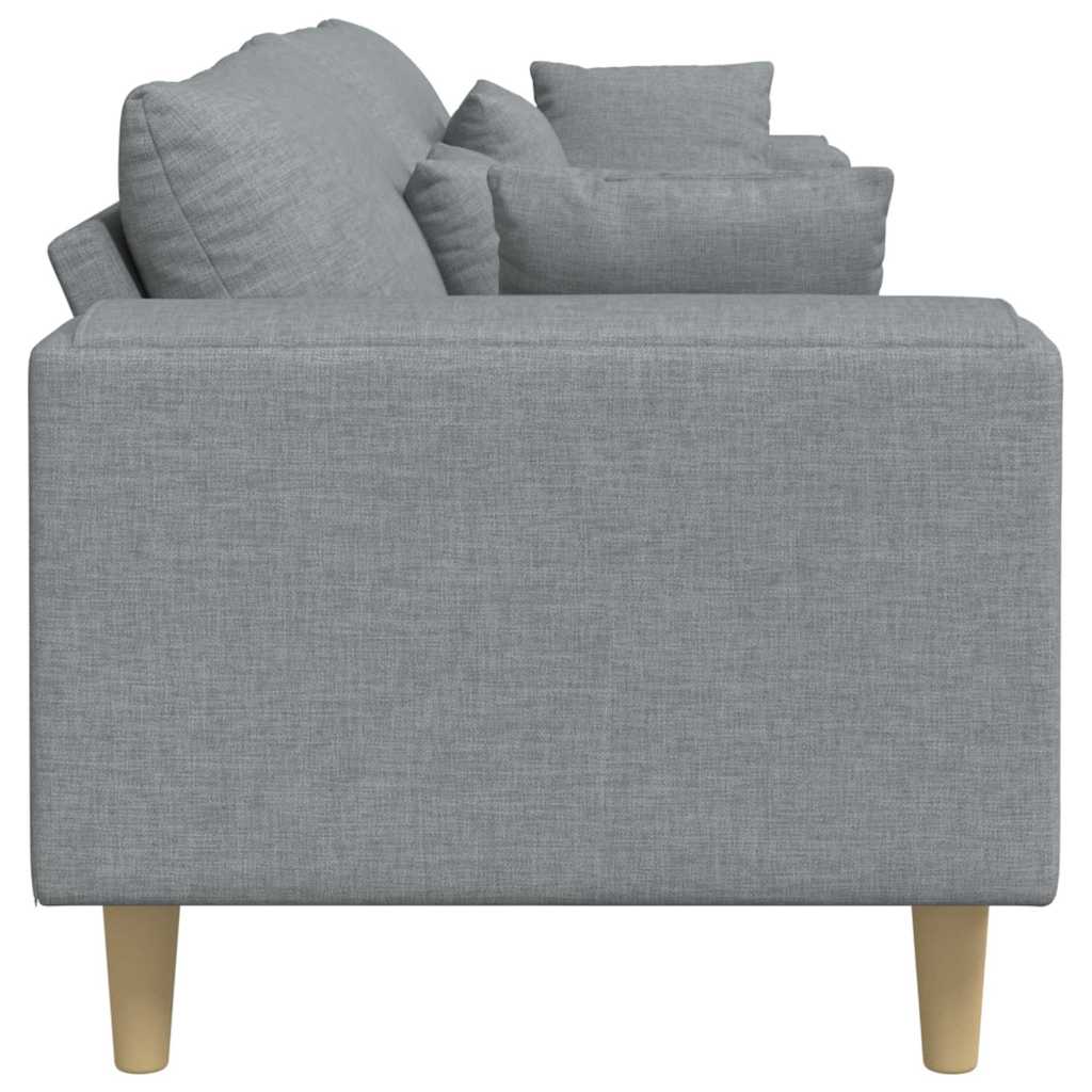 Stof Sofa Med Pude Lysegrå 208 Cm Stof - Billede 5