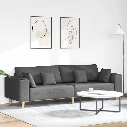 Stof Sofa Med Pude Mørkegrå 208 Cm Stof - Hovedbillede
