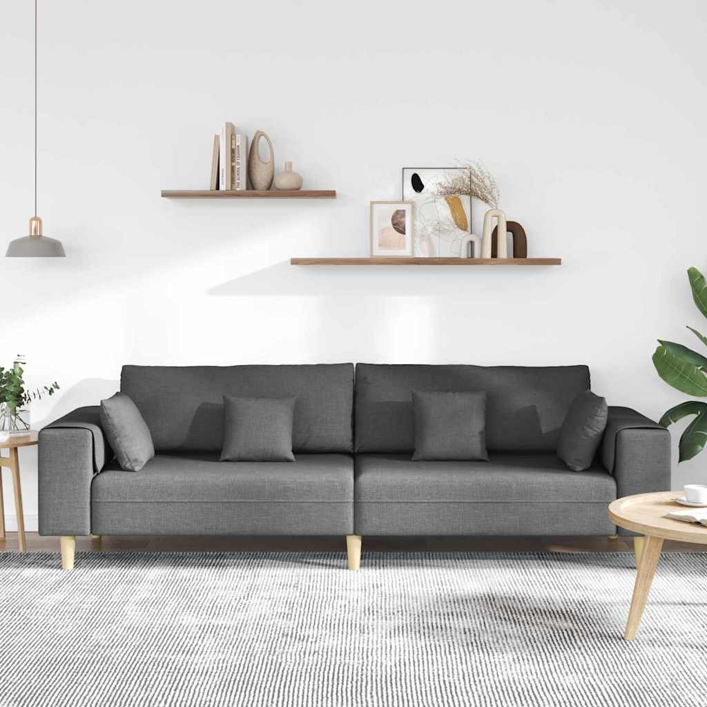 Stof Sofa Med Pude Mørkegrå 208 Cm Stof - Billede 3