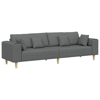 Stof Sofa Med Pude Mørkegrå 208 Cm Stof - Billede 2