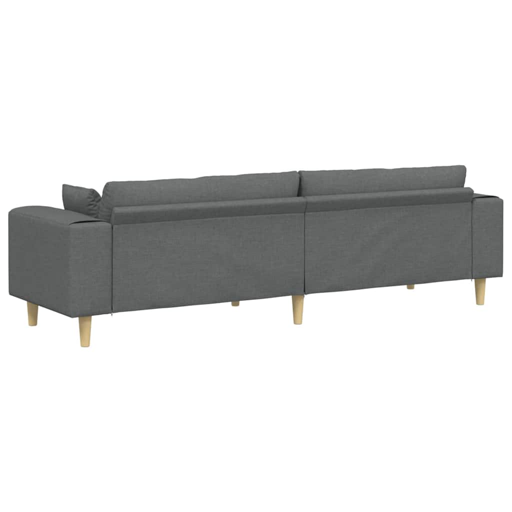 Stof Sofa Med Pude Mørkegrå 208 Cm Stof - Billede 6