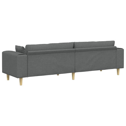Stof Sofa Med Pude Mørkegrå 208 Cm Stof - Billede 6