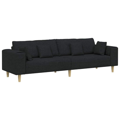 Stof Sofa Med Pude Sort 208 Cm Stof - Billede 2