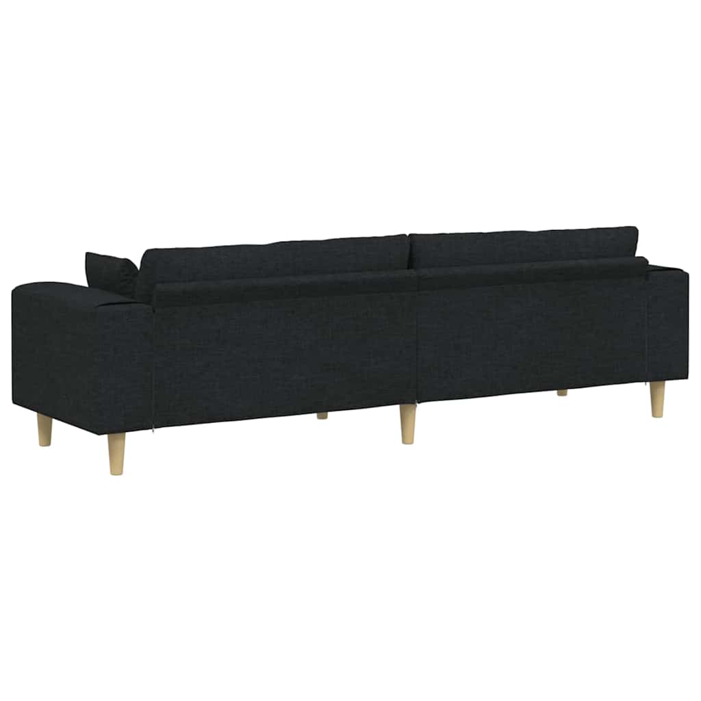 Stof Sofa Med Pude Sort 208 Cm Stof - Billede 6
