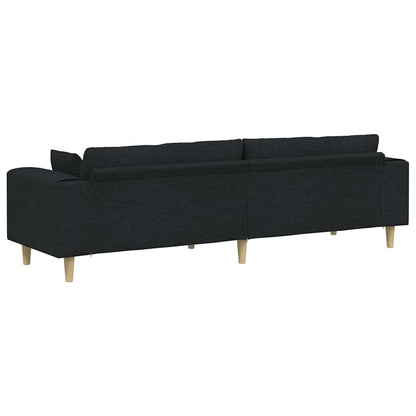 Stof Sofa Med Pude Sort 208 Cm Stof - Billede 6