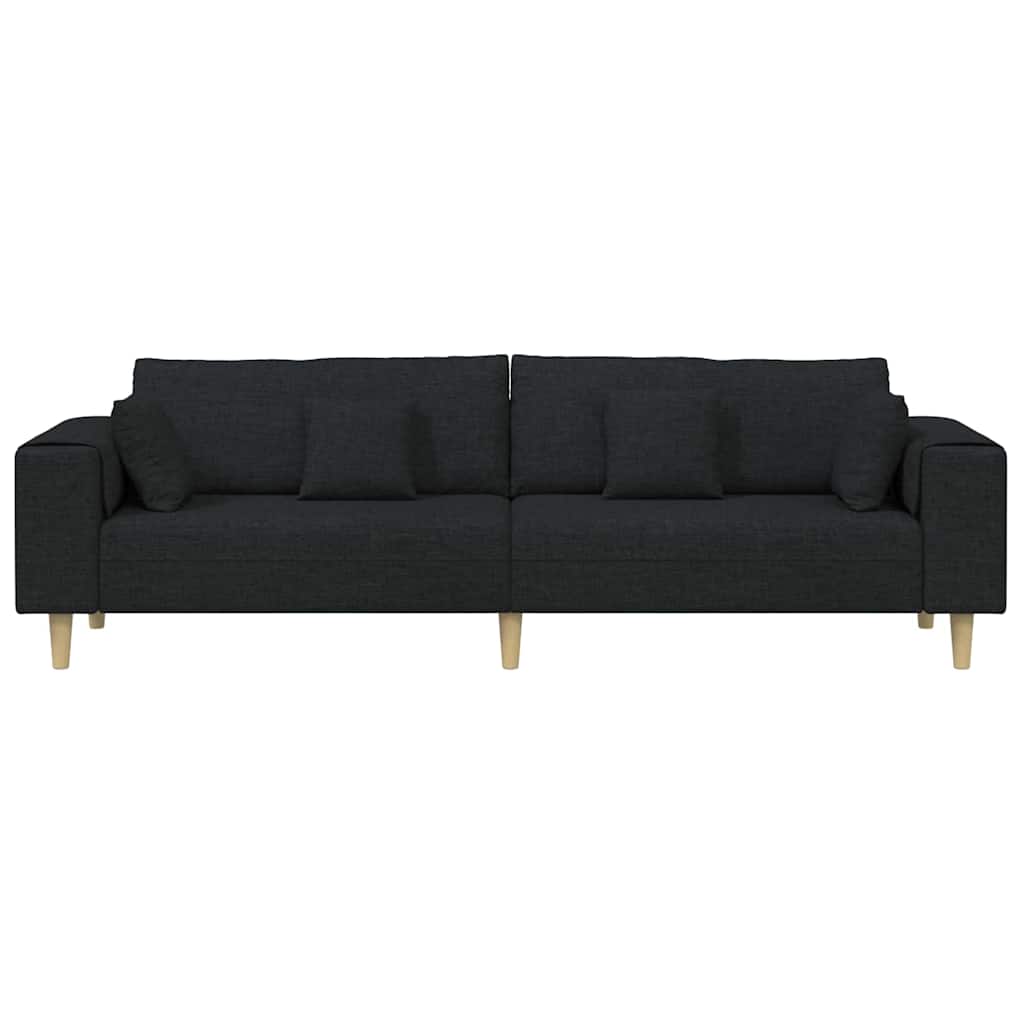 Stof Sofa Med Pude Sort 208 Cm Stof - Billede 4