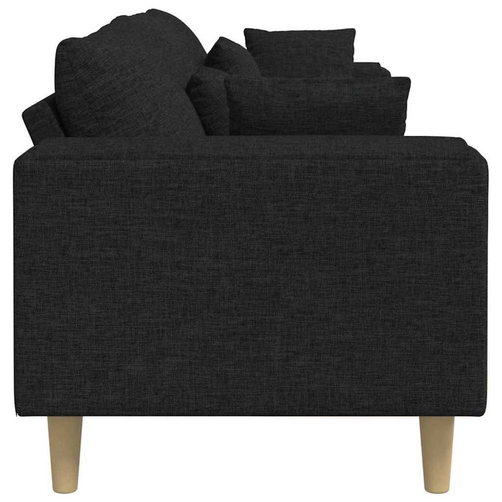 Stof Sofa Med Pude Sort 208 Cm Stof - Billede 5