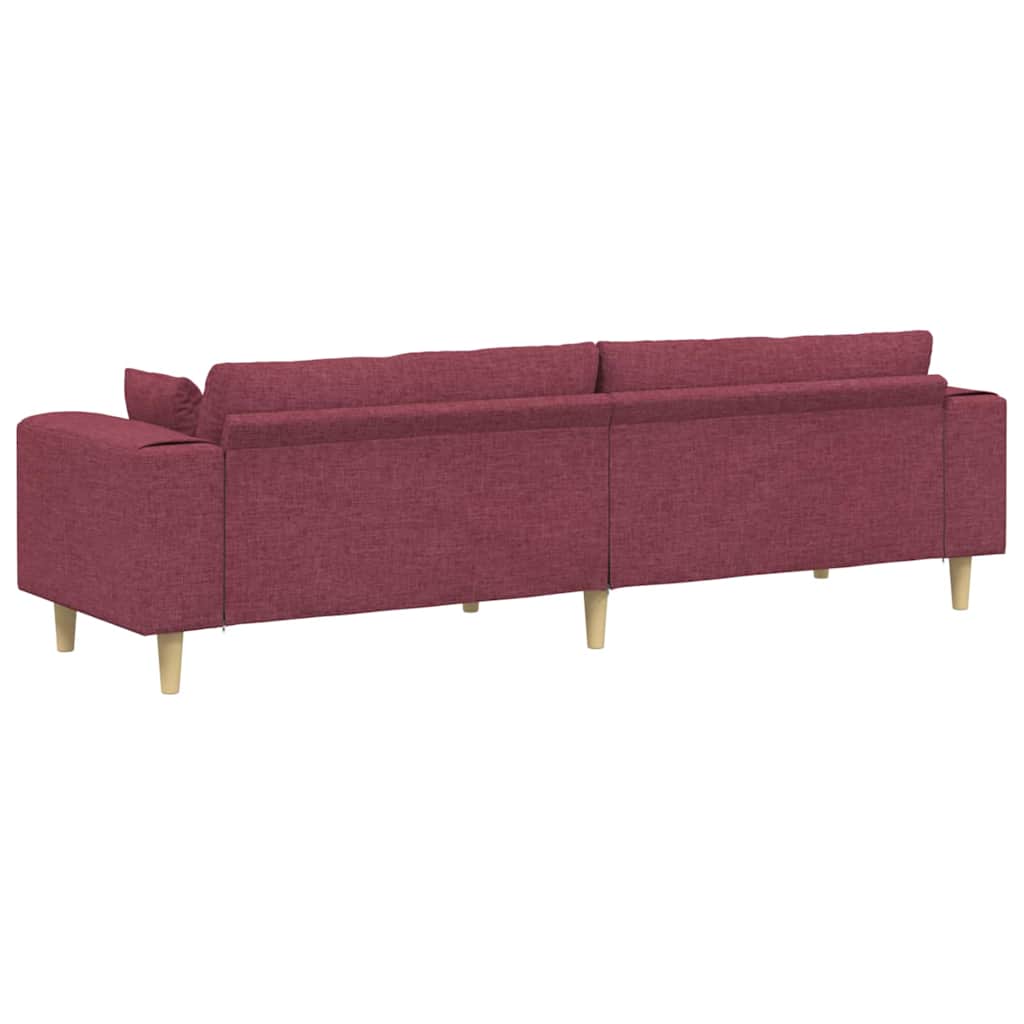 Stof Sofa Med Pude Vinrød 208 Cm Stof - Billede 6