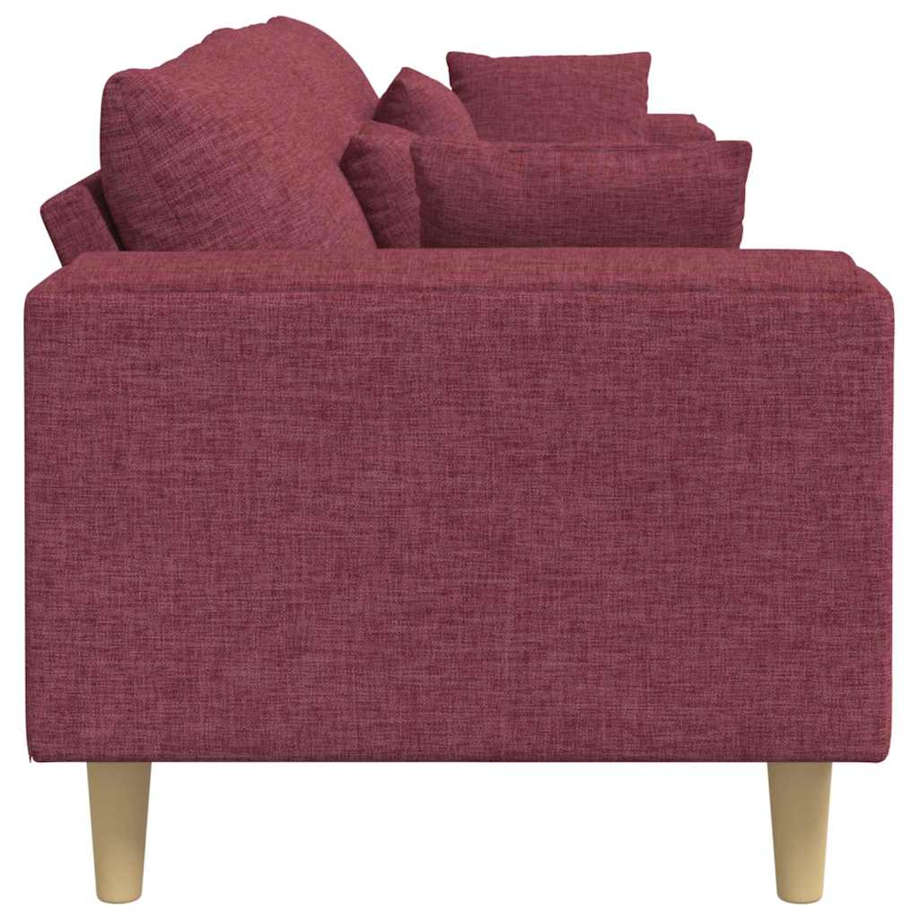 Stof Sofa Med Pude Vinrød 208 Cm Stof - Billede 5