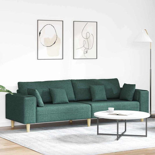 Stof Sofa Med Pude Mørkegrøn 208 Cm Stof - Hovedbillede