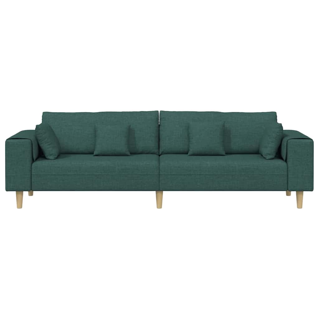 Stof Sofa Med Pude Mørkegrøn 208 Cm Stof - Billede 4