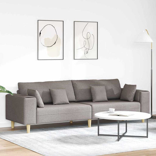 Stof Sofa Med Pude Gråbrun 208 Cm Stof - Hovedbillede