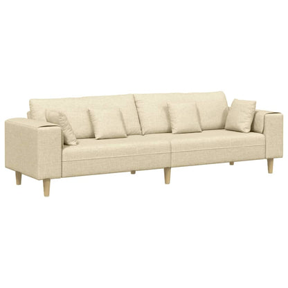 Stof Sofa Med Pude Creme 208 Cm Stof - Billede 2