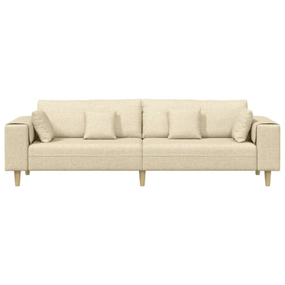 Stof Sofa Med Pude Creme 208 Cm Stof - Billede 4