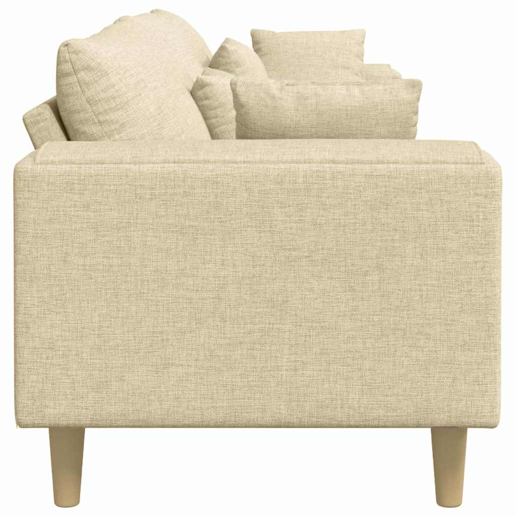 Stof Sofa Med Pude Creme 208 Cm Stof - Billede 5