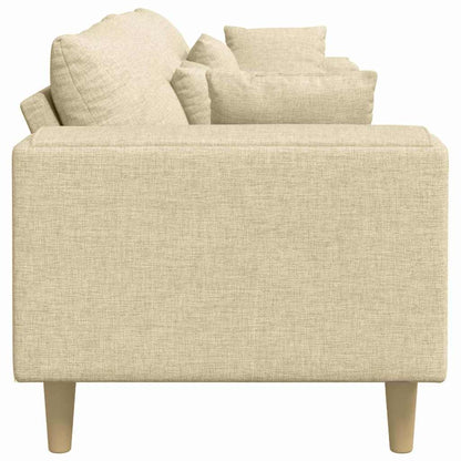Stof Sofa Med Pude Creme 208 Cm Stof - Billede 5