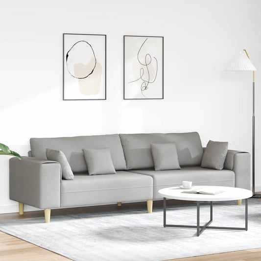 Stof Sofa Med Pude Skygrå 208 Cm Stof - Hovedbillede