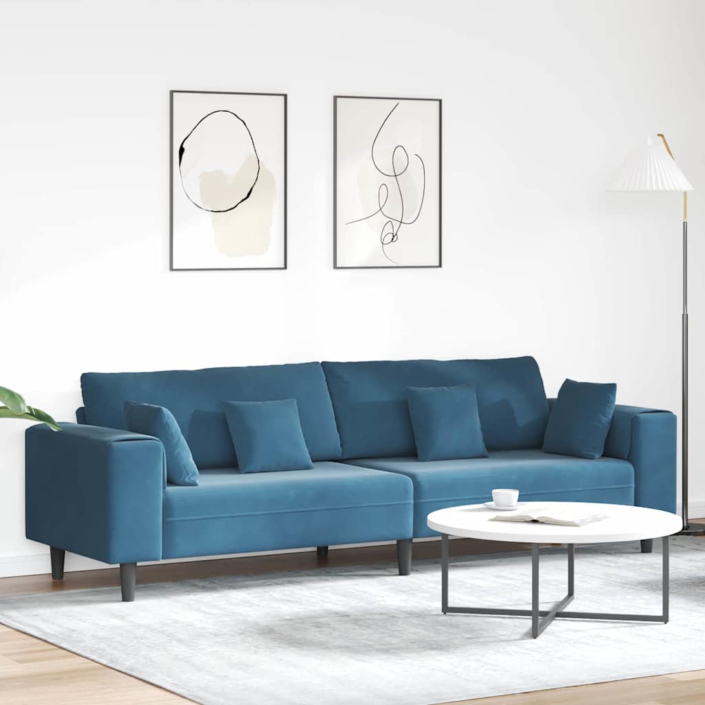 Sofa 250 X 77 X 76 Cm Fløjl - Hovedbillede