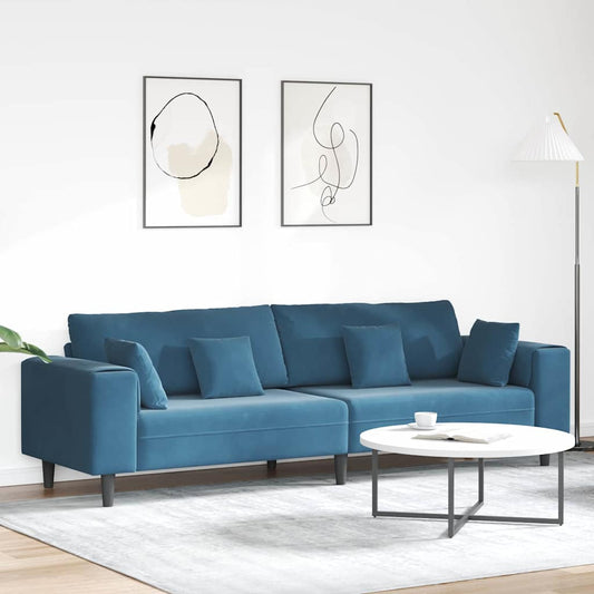 Sofa 250 X 77 X 76 Cm Fløjl - Hovedbillede