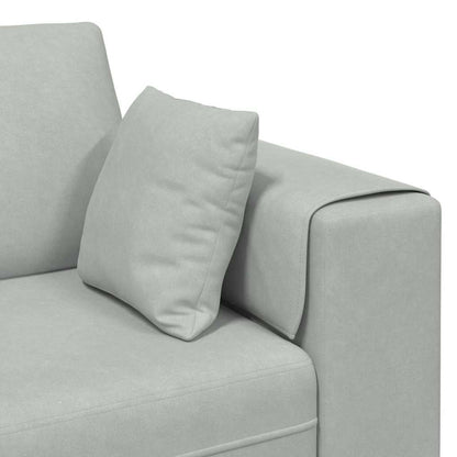 Fløjls Sofa Med Pude Lysegrå 208 Cm Fløjl - Billede 7