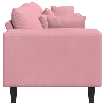 Fløjls Sofa Med Pude Lyserød 209 Cm Fløjl - Billede 5