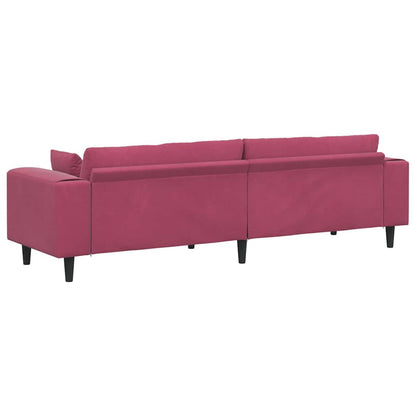 Fløjls Sofa Med Pude Vinrød 208 Cm Fløjl - Billede 6