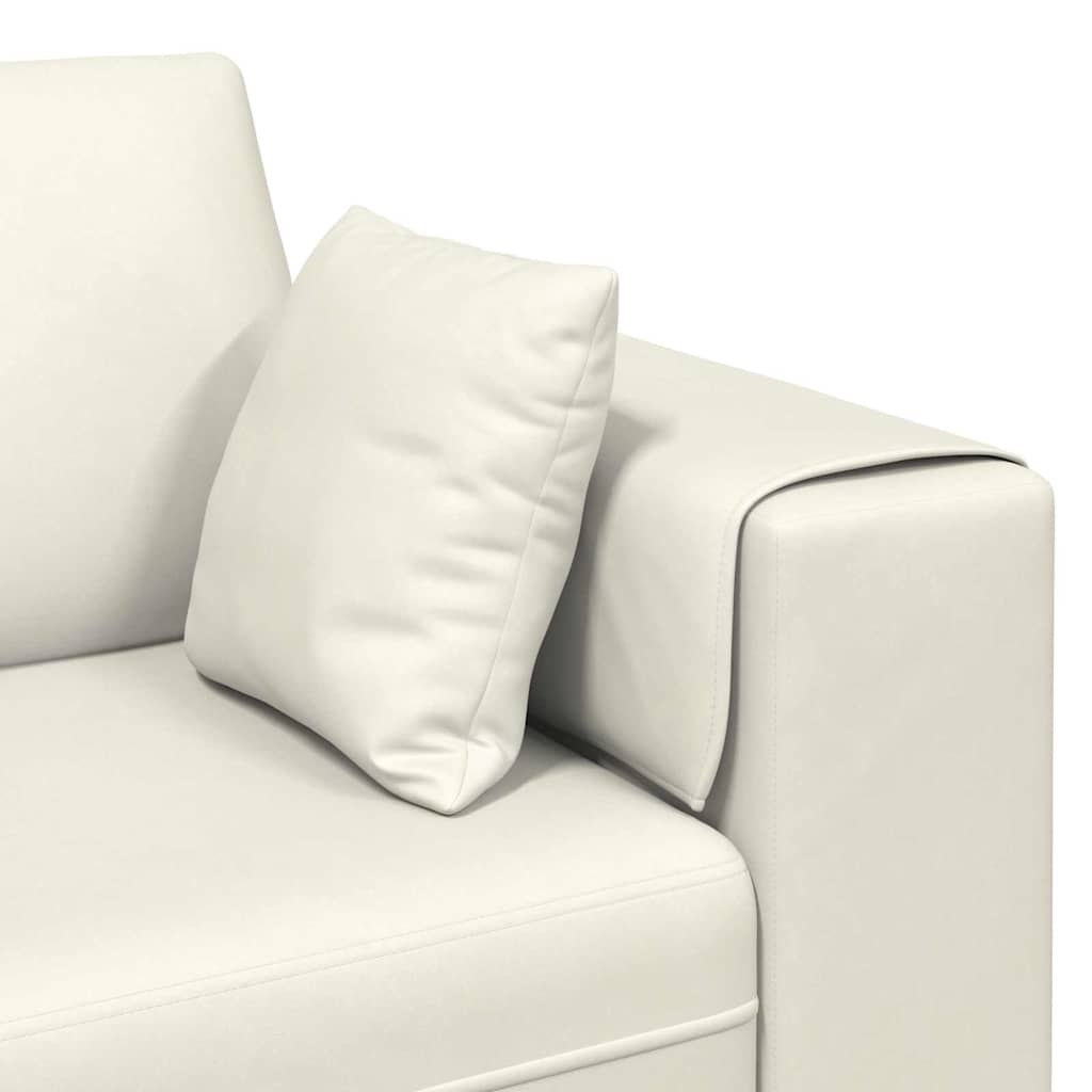 Fløjls Sofa Med Pude Creme 208 Cm Fløjl - Billede 7