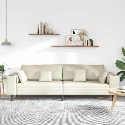 Fløjls Sofa Med Pude Creme 208 Cm Fløjl - Billede 3