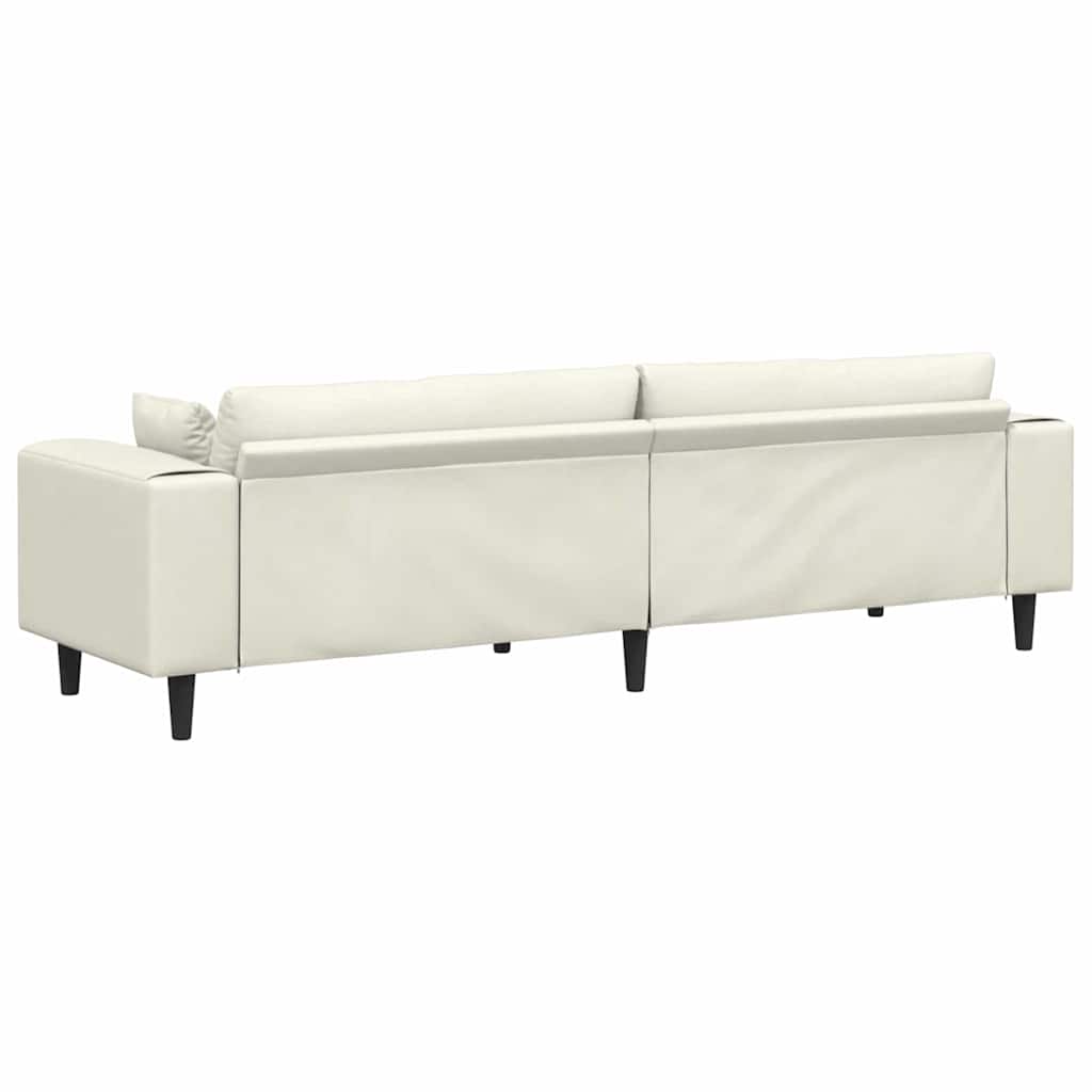 Fløjls Sofa Med Pude Creme 208 Cm Fløjl - Billede 6