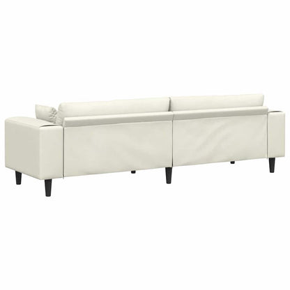 Fløjls Sofa Med Pude Creme 208 Cm Fløjl - Billede 6