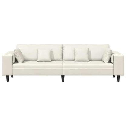 Fløjls Sofa Med Pude Creme 208 Cm Fløjl - Billede 4