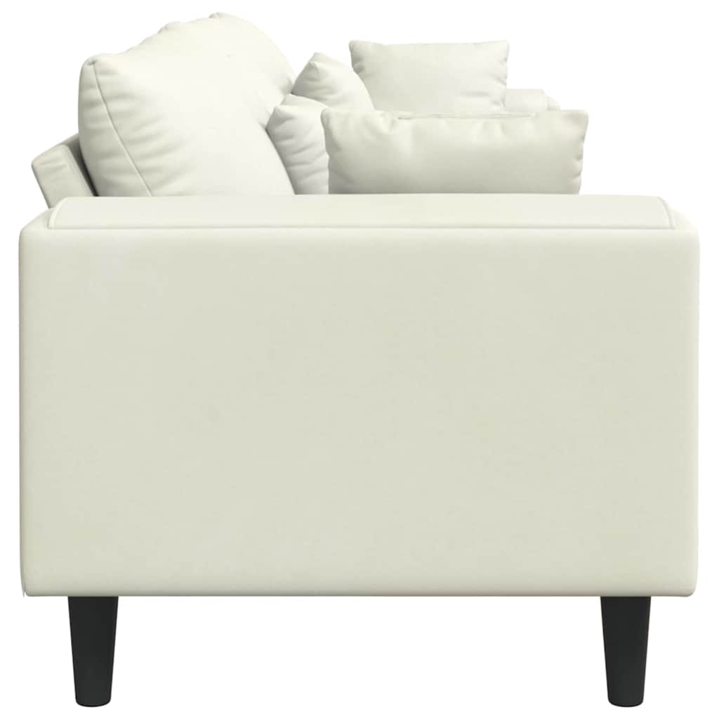 Fløjls Sofa Med Pude Creme 208 Cm Fløjl - Billede 5