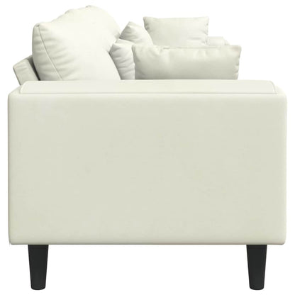 Fløjls Sofa Med Pude Creme 208 Cm Fløjl - Billede 5