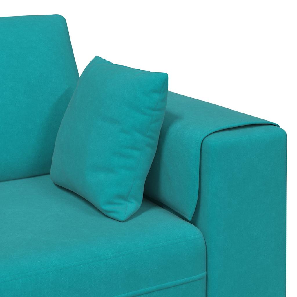 Fløjls Sofa Med Pude Turkis 208 Cm Fløjl - Billede 7