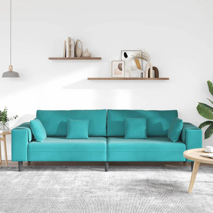 Fløjls Sofa Med Pude Turkis 208 Cm Fløjl - Billede 3