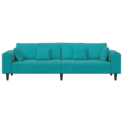 Fløjls Sofa Med Pude Turkis 208 Cm Fløjl - Billede 4