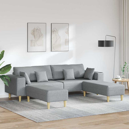 Stof Sofa Med Pude Lysegrå 208 Cm Stof - Hovedbillede