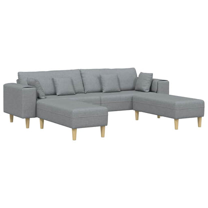 Stof Sofa Med Pude Lysegrå 208 Cm Stof - Billede 2
