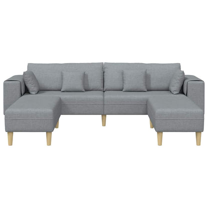 Stof Sofa Med Pude Lysegrå 208 Cm Stof - Billede 4