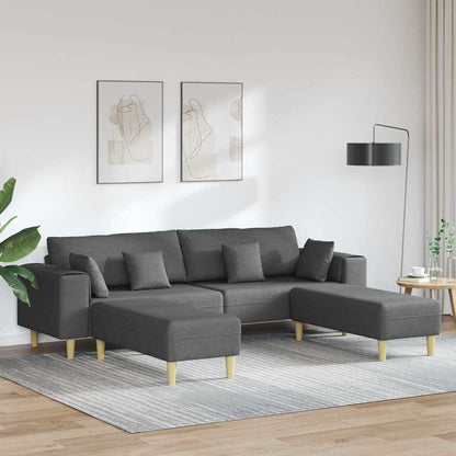 Stof Sofa Med Pude Mørkegrå 208 Cm Stof - Hovedbillede