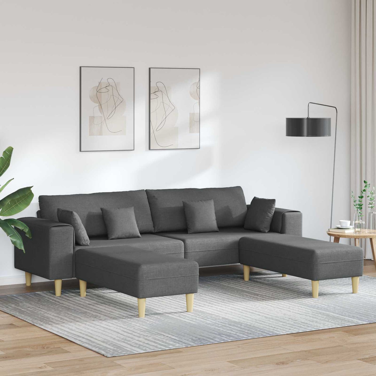 Sofa Med Pude 3 Dele Stof - Variant 3335163