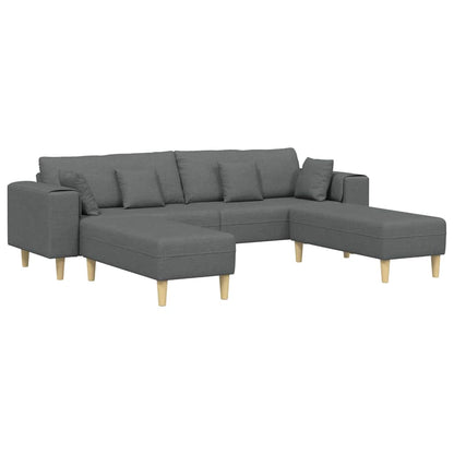 Stof Sofa Med Pude Mørkegrå 208 Cm Stof - Billede 2